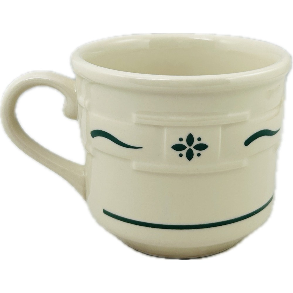 Longaberger Pottery Woven Traditions Cup 8 oz Heritage Green